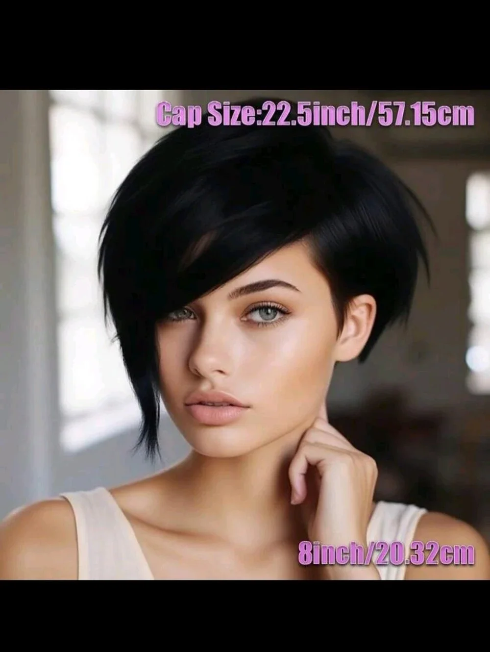 Short Layered Pixie Bob Wig - Black